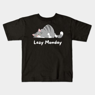 Gray Cat Cartoon T-shirt Design Kids T-Shirt